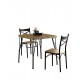 Industrial Style 3 Piece Dining Table Set Of Wood And Metal, Brown And Black