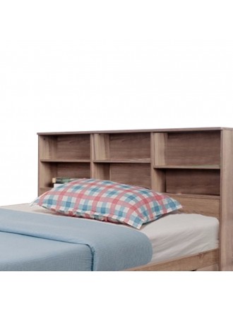 Wooden Full Size Bed Frame with 3 Drawers and Grain Details, Taupe Brown