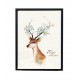 Nordic Small Fresh Wall Painting Decorative UnFramed Artwork For Home, Sika Deer