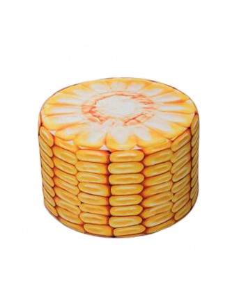 Household Creative Round Stool Sofa Footrest Stools with Detachable Cover, Corn