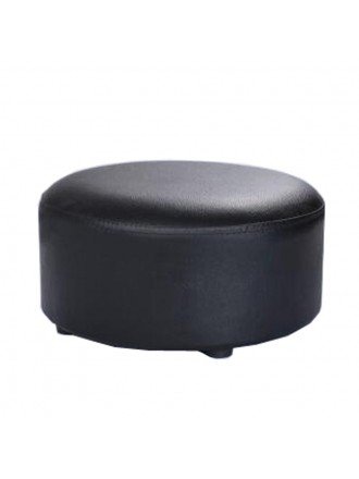 Creative Round Modern Small Faux Leather Stool Shoes Stool  Sofa Pier, Black