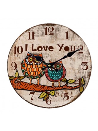Vintage/Country Style Wooden Silent Round Wall Clocks Decorative Clocks,R