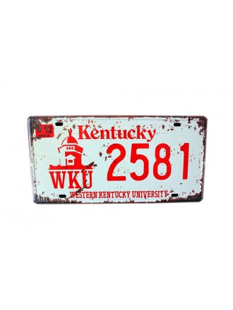 [Kentucky] Wall Decor Tin Metal Drawing Old License Number Prints