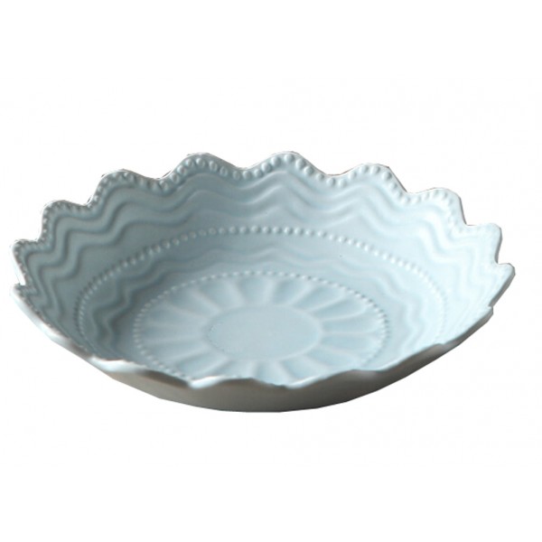 Ceramics Serving Dishes Trays Platters Candy Dishes Decorative Tray Breakfast plate 8.5 Inch (Blue)
