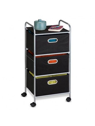 3 Drawer Rolling Fabric Cart