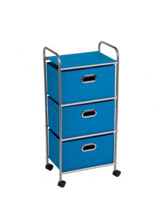 3Drawer Rolling Fabric Cart Bl
