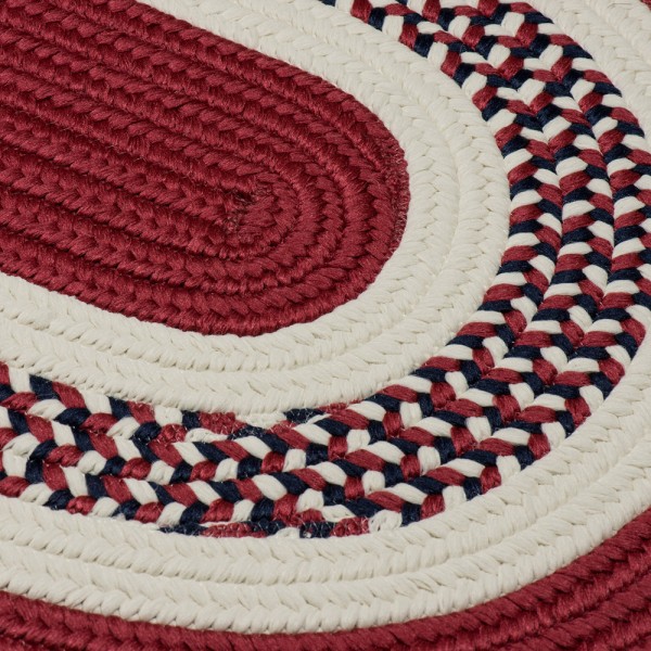 Colonial Mills Flowers Bay Floor Decor Patriot Red 3'x5' Oval Rug