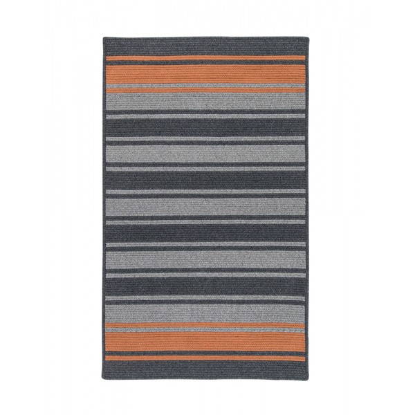 Colonial Mills Frazada Stripe Charcoal & Orange 5'x7' Rectangle Rug