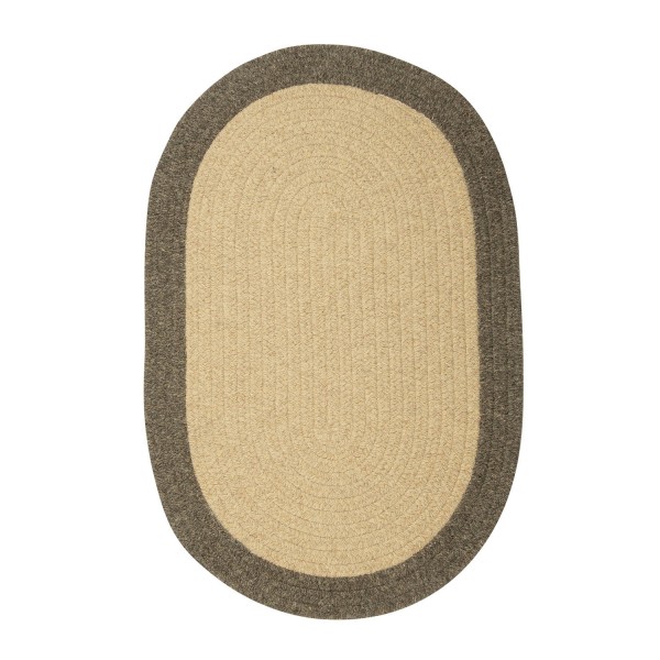 Colonial Mills Braided Hudson Beige 5'x8' Reversible Oval Area Rug