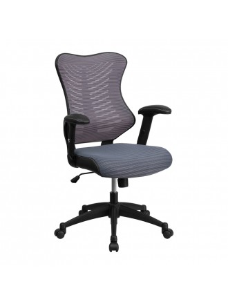 Flash Furniture High Back Gray Mesh Chair With Nylon Base Bl-ZP-806-GY-GG