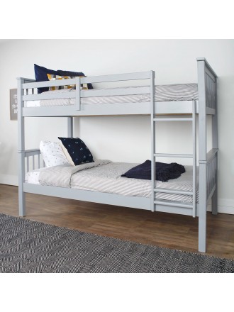 WE Furniture Kids Twin over Twin Solid Wood Mission Design Bunk Bed - Grey
