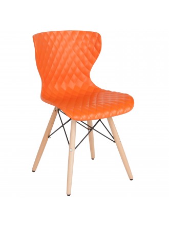 Bedford Contemporary Design Plastic Chair with Wooden Legs