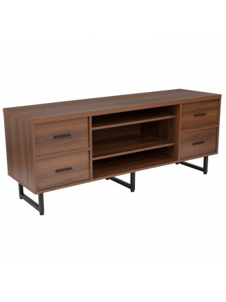 Lincoln Collection TV Stand in Wood Grain Finish