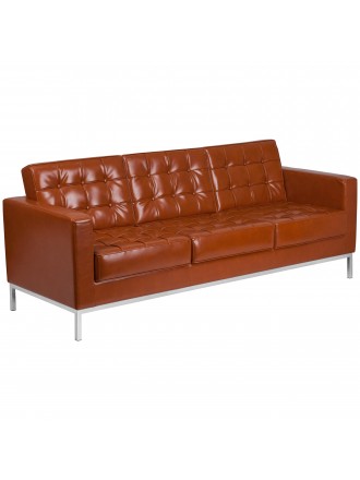 HERCULES Lacey Series Contemporary Leather Sofa with Stainless Steel Frame