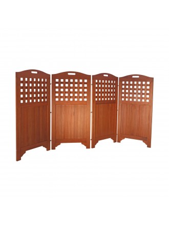 48" Outdoor Acacia Wood Privacy Screen with 4 Panels