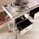 The Urban Port Mirror Console Table/Sofa Console Table, Silver & Clear