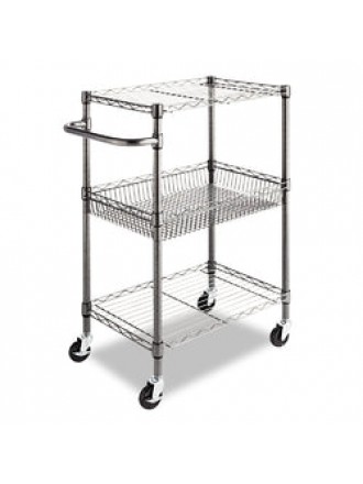 3-Tier Metal Kitchen Cart / Utility Cart with Adjustable Shelves and Casters