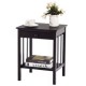 Classic Black Wood 1-Drawer End Table Nightstand Side Table