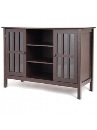 Brown Wood 43-inch TV Stand Storage Cabinet Console Table