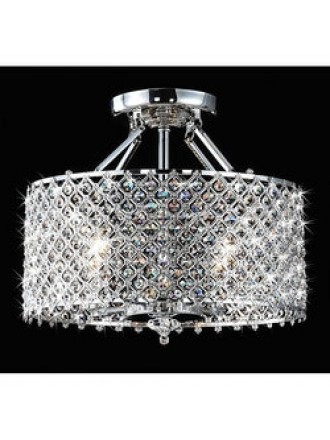 Chrome & Crystal 4 Light Round Ceiling Chandelier
