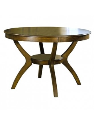 Modern Classic 48-inch Round Dining Table in Dark Walnut Wood Finish
