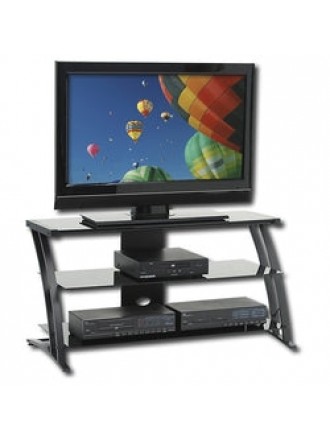 Black Modern Flat Screen Panel TV Stand / Entertainment Center