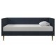 Twin Mid-Century Modern Dark Blue Linen Upholstered Daybed