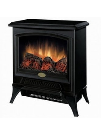 Compact Stove Style Electric Fireplace Space Heater in Black