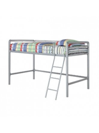 Twin size Bunk Bed Style Metal Loft Bed in Silver