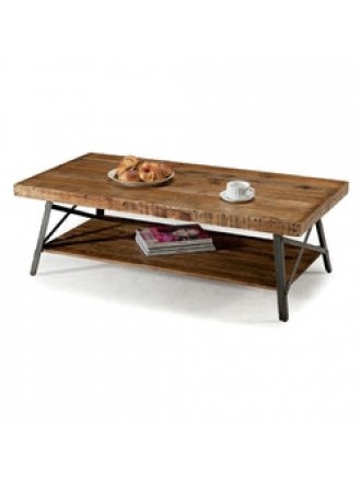Industrial Chic Modern Classic Reclaimed Wood and Metal Coffee Table