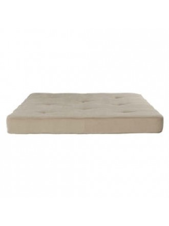 Full size 6-inch Thick Futon Mattress with Beige Tan Cover