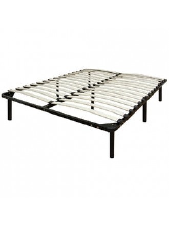 Full size Metal Platform Bed Frame with Wooden Mattress Support Slats
