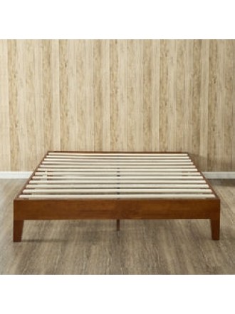 Queen size Solid Wood Low Profile Platform Bed Frame in Cherry Finish