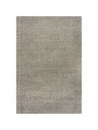 Gray 5' x 8' Flat Woven Hand Made Wool/Cotton Gray Area Rug