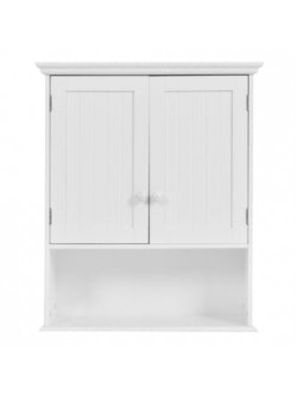 White Wall Mount Bathroom Cabinet with Storage Shelf