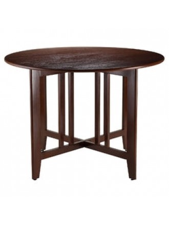Mission Style Round 42-inch Double Drop Leaf Dining Table