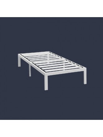 Twin size Heavy Duty Steel Platform Bed Frame in White