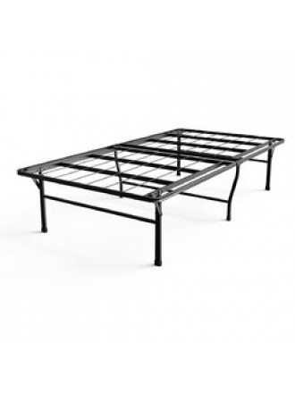 Twin XL College Dorm 16-inch Tall Metal Platform Bed Frame with Storage Space