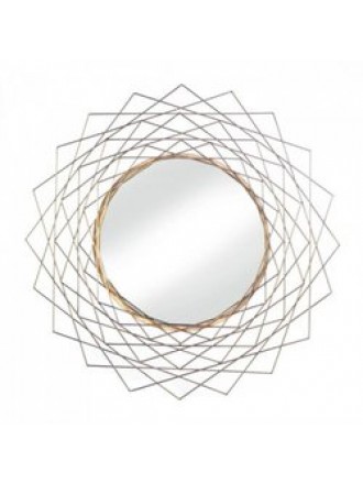Golden Geometric Wall Mirror
