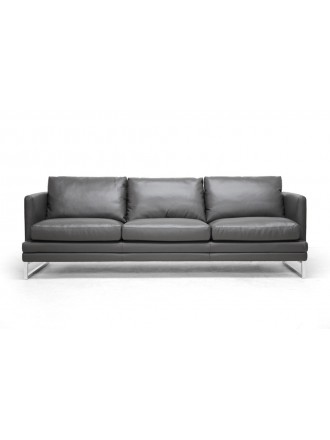 Baxton Studio Dakota Pewter Gray Modern Bonded Leather Sofa