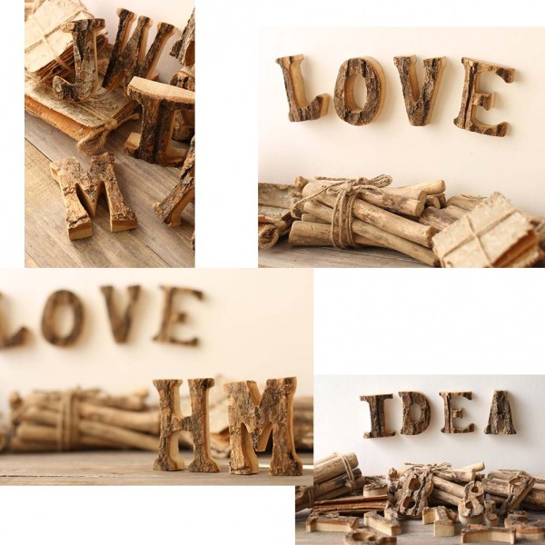 Wooden Letter 'L' Hanging Sign Retro Soft Decoration Wall decoration Props