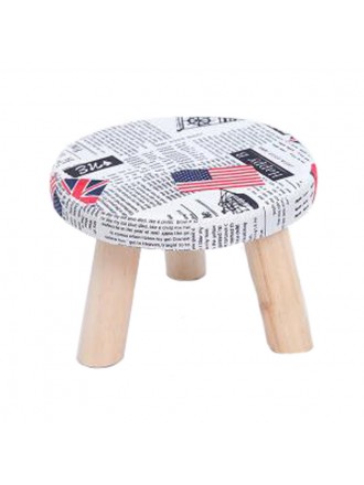 Household Durable Round Stool Ottoman Bench Seat Foot Rest Footstool, 3 Legs