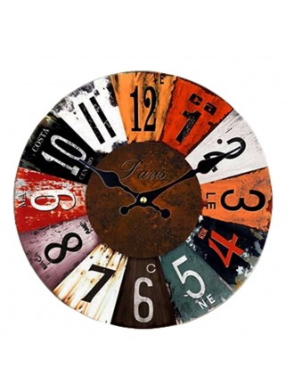 Vintage/Country Style Wooden Silent Round Wall Clocks Decorative Clocks,L