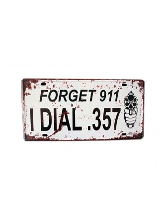 [FORGET] Wall Decor Tin Metal Drawing Old License Number Prints