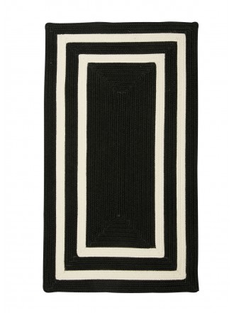 Colonial Mills Floor Decorative Braided La Playa Black & White Rectangle Area Rug 2'x8'