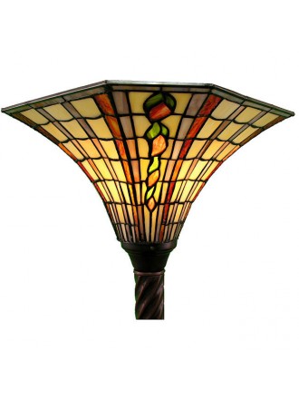 Large Tiffany-style Golden Amber Torchiere