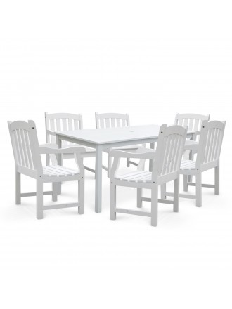 Bradley Rectangular Table & Arm ChairOutdoor Wood Dining Set 7