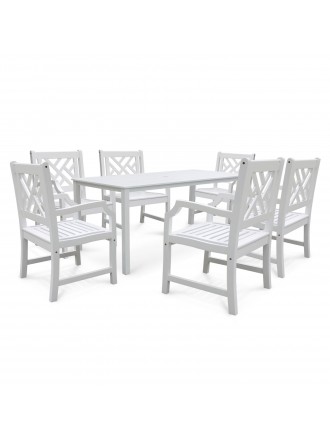 Bradley Rectangular Table & Arm ChairOutdoor Wood Dining Set 9