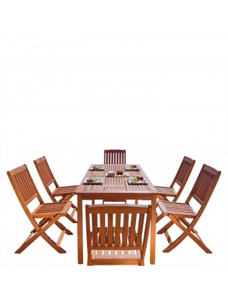 Balthazar Rectangular Table & Folding Chair Outdoor Dining Set