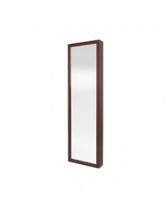 Wall / Door Mount Jewelry Armoire / Full Length Mirror in Cherry Finish
